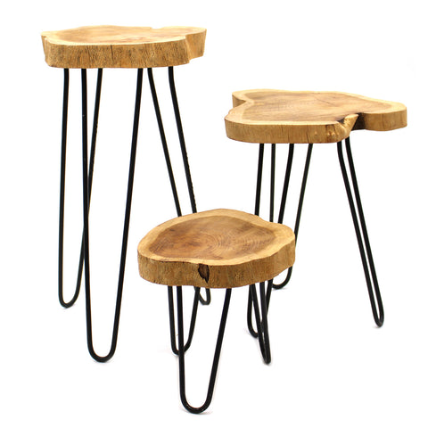 Gamal Wood Plant Stands - Natural