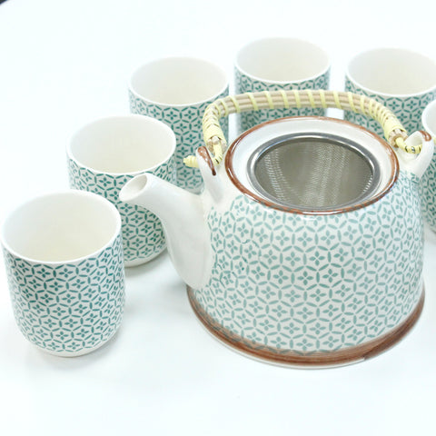 Herbal Teapot Set - Green Mosaic - Niche & Cosy 