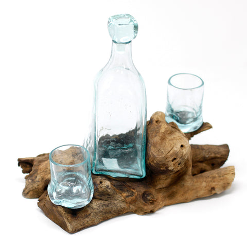 Molten Glass on Wood- Whisky Set - Niche & Cosy 
