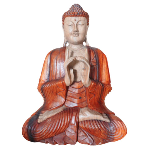 Hand Carved Buddha Statue - 60cm Two Hands - Niche & Cosy 