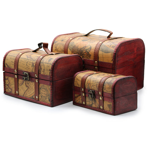 Old Map Chest - Set of 3 - Niche & Cosy 