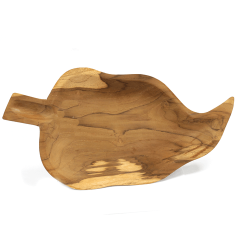 Teak Leaf Shaped Bowl - aprox 32cm - Niche & Cosy 