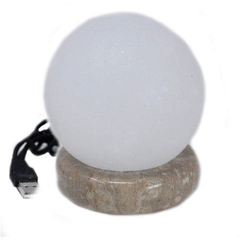 Quality USB Ball WHITE Salt Lamp - 9 cm (multi) - Niche & Cosy 