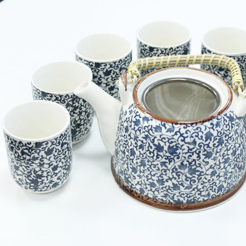 Herbal Teapot Set - Blue Pattern - Niche & Cosy 