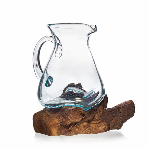 Molten Glass on Wood- Water Jug - Niche & Cosy 