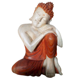 Hand Carved Buddha Statue - 30cm Thinking - Niche & Cosy 