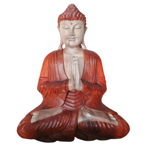 Hand Carved Buddha Statue - 40cm Welcome - Niche & Cosy 
