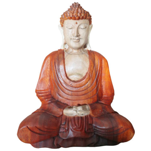 Hand Carved Buddha Statue - 30cm Hand Down - Niche & Cosy 