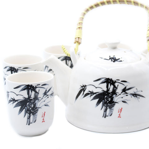 Herbal Teapot Set - White Stone Oriental - Niche & Cosy 