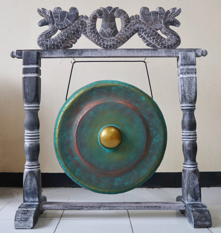 Medium Gong in Stand - 35cm - Greenwash - Niche & Cosy 